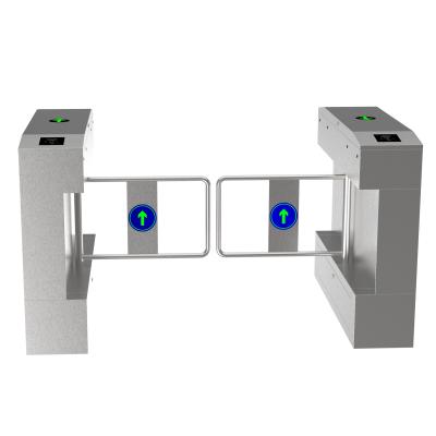 China Integrated Automatic Siren 12v Supermarket Exit And Entrance Swing Turnstile Security Post Barrier Gate for sale