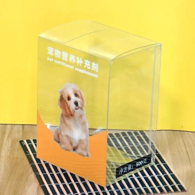 China Recycled Materials Xilong Plastic Folding PET Packing Box For Pet Treats for sale