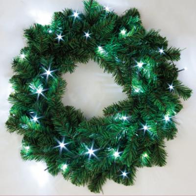 China Classic Christmas Party Family Decoration 55CM Prelit Pine Christmas Garland With White Led Lights for sale