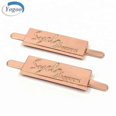 China No Fade Factory Direct Custom Logo Rose Gold Alloy Metal Tag For Hanbags for sale