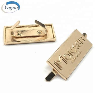 China No Fade Zinc Alloy Custom Metal Logo Labels For Leather Handbags for sale