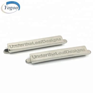 China Metal Tag For Bag Custom Engraved Hardware Logo Nickel Plating Metal Label For Purse/Bags/Hat for sale