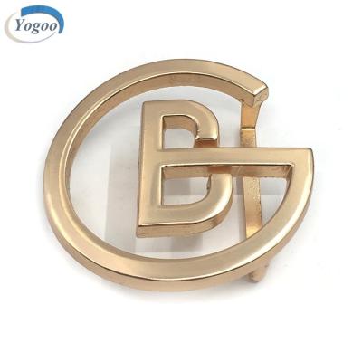 China Metal Belt Buckle Zinc Alloy Belt Buckles Small MOQ Matt Gold Custom Letter Metal for sale