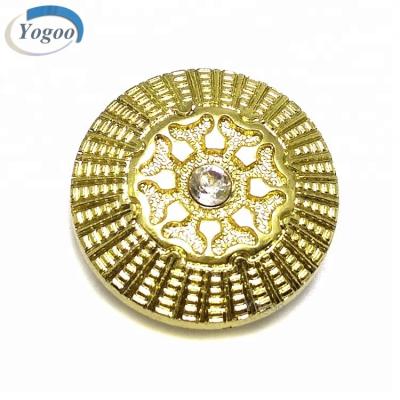 China Sustainable Decorative Custom Denim Engraved Metal Jeans Brass Leg Button For Jacket for sale