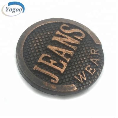 China Durable High Quality Movable Solid Copper Metal Crotch Painted Single Jeans Buttons For Jeans for sale