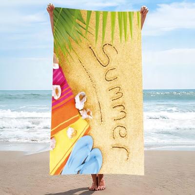 China Compressed Microfiber Beach Towel Custom Logo Beach Towel For Sports Printing Bath Towel for sale