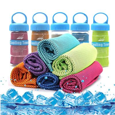 China 100% New Material Ice Gym Cool Towel Polyester Kids Safe Custom Microfiber Sport Many Colors Logo Cooling Towel for sale