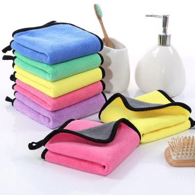 China Good Quality Car Thickness Car Microfiber Detailing Polishing Fleece Cleaning Cloth Water Absorbent Towel for sale