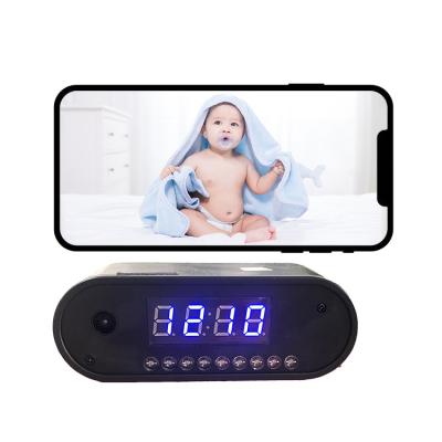 China Hot Sale Tuya Motion Detection Built-in Siren One Way Audio Baby/Pet Monitoring Mini Clock Cameras for sale