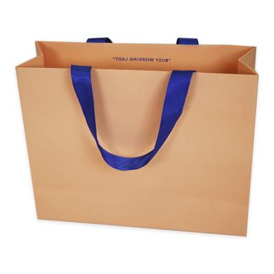 China Recyclable Factory Direct Price Ribbon Handlekraft Bags Paperprice Luxury Logo Custom Shopping Paper Bags for sale