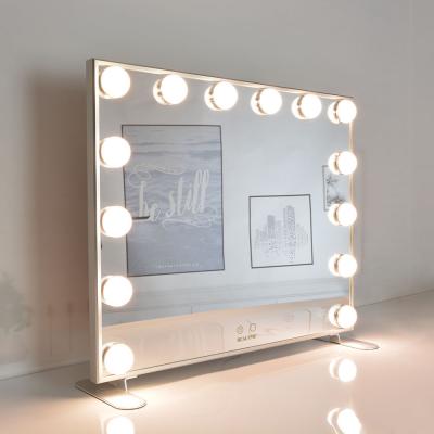 China Wholesale Lit Bedroom Rectangle Touch Sensor Hollywood Style Modern Vanity Table Mirror With Light for sale