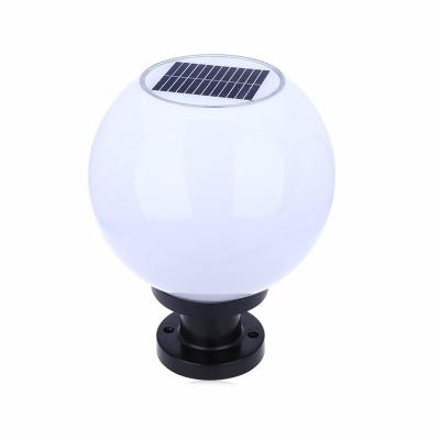 China Easy Installation Post Lights Outdoor Column Solar LED Ball Powered Pillar Light With Ball Feature Garden Gate Fence Lamp for sale