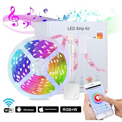 China Bright Color Rendering Drop-shipping Index Strip Light Phone WIFI Remote Control With Music Flashing RGB LED Strip Light Kit for sale