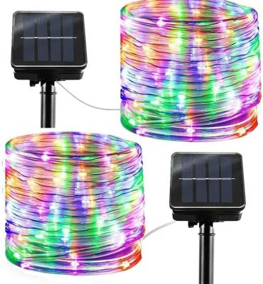 China Outdoor LED Rope RGB Color Changing Solar Powered String Lights PVC Solar Tube Garden LED String Light For Decor for sale