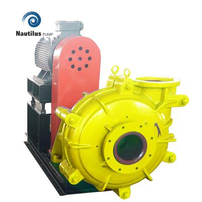 China Mining Industry 6 Inch Electric Motor Centrifugal Pumping Equipment Horizontal Heavy Duty Salt Sand Mud Slurry Pump for sale