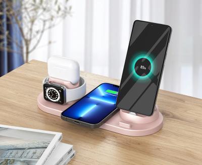 China Newest Mobile Phone 7 in 1 Qi Fast Charger Multi Port Wireless Charging Dock 6 in 1 for Watch Phone Android iPhone for sale