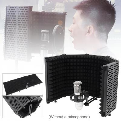 China 3/5 Panel Wind Screen High Density Absorption Metal Microphone Isolation Shield Foam Soundproof Filter For Live Broadcast for sale