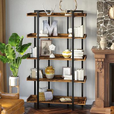 China 5 Layers Sustainable Multifunctional Indoor Home Metal Storage Wooden Rack,Decoration Steel Metal Storage Shelf for sale