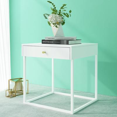 China No Base Modern Bedroom Furniture White Metal Nightstands Movable Bedside Table, Bedside Night Table for sale