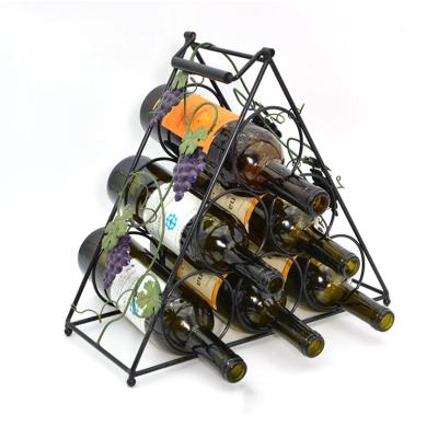 China Wholesale Viable Honeycomb 3 Tier Dining Table Bottle Organizer Metal Wire Wine Rack, Geometric Wine Rack for sale