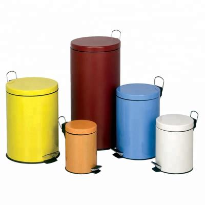 China Sustainable Hot Sale Upscale Cylinder Stainless Steel Foot Operated Waste Dust Bin for sale