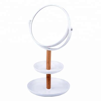 China Double Side Home Mirror Makeup Mirror Metal Dressing Desk Mirror for sale