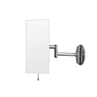 China High Quality Silver Bathroom Double Side Extendable Wall Mounted Swivel Square Makeup Magnifying Vanity Mirror for sale