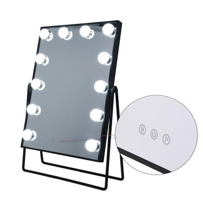 China Lit 12 Bulbs Hollywood Mirror Home 36W Dimmable Design Hollywood Makeup Touch Control Mirror Led Make Up Mirrors for sale