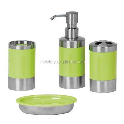 China Sustainable Wholesale Hotel Bath Set Green Bathroom Accessories Bathroom Decoration Set for sale