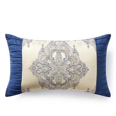 China Wholesale Anti-static Pintucked Satin Medallion Jacquard Pillow Embroidery Hotel Bed Throw Cushion Covers for sale