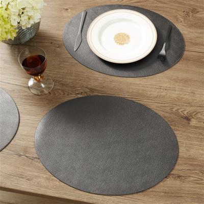 China Decor Non-Slip Oval Waterproof Faux Waterproof Non-Slip Oval Faux Leather Table Place Mats PU Leather Heat Resistant Place Mats for sale