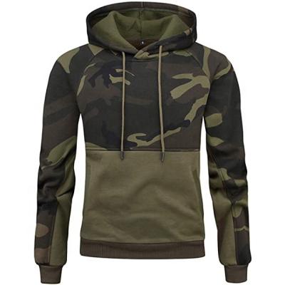 China Custom Men Camouflage Pullover Plain Hoodie Green Sweatshirt Waterproof With Rope for sale