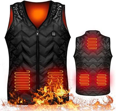 China Custom Logo USB Rechargeable Jacket Coat Smart Waterproof Heated Vest For Outdoor With Power Bank for sale