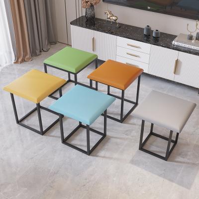 China Square Foldable Beauty Stool Chairs Wholesale Ergonomic Furniture Space Saving Foot Shoe Stool for sale