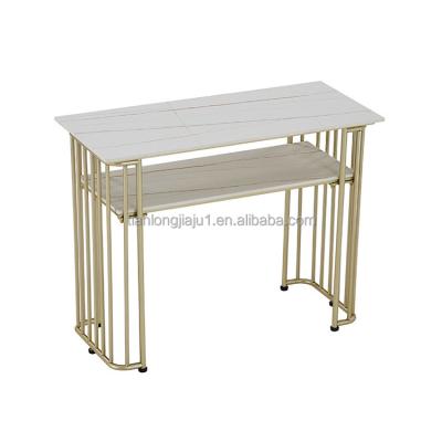 China Contemporary Nail Station Furniture Manicure Profesional Table With Marble Top Portable Nail Table for sale