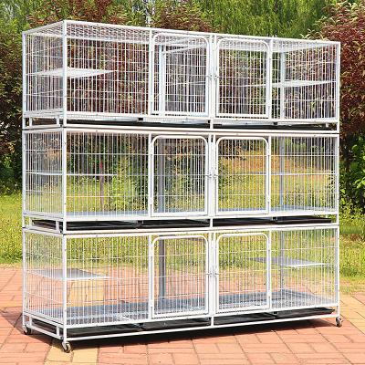 China Removable Cover Cage Metal Pet Display Animal Breeding Cage With Dirt Receiving Plate And Movable Roller for sale