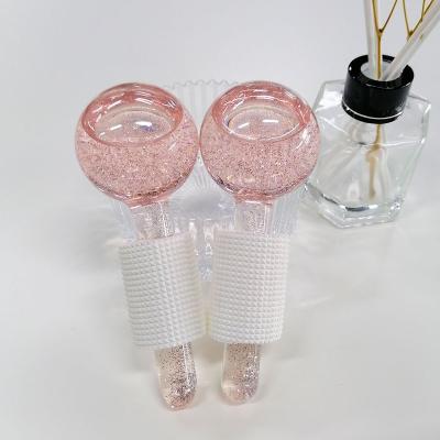 China For Home Use Custom Logo Beauty Product Glass Roller Eye Face Glass Massager Cooling Glitter Ice Facial Gloves for sale