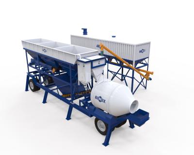 China Construction Material Stores Mini Mobile Aggregate Mixing Plant 35 CBM Concrete Batching Plant for sale