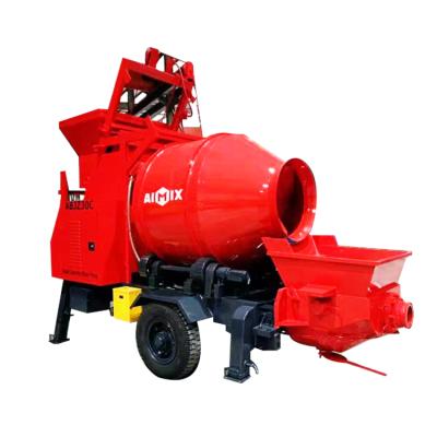 China Construction material shops 30m3/h concrete mixer with pump concrete mixer selfloading pump for sale