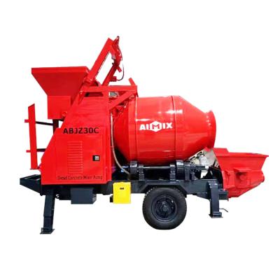 China Building material shops 30 m3/h diesel mobile jbt 30 concrete mixer with pump for sale