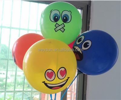 China Gift Toy Printed Big Eyes Smiley Air Balloon Happy Birthday Party Decoration Balloons Latex Inflatable Balls Kids Toys for sale