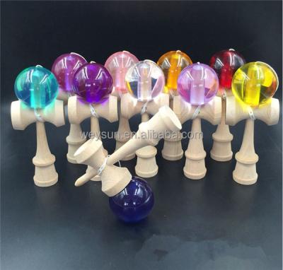 China Sports crystal ball kendama game kids toy handle made of beech skill ball for sale