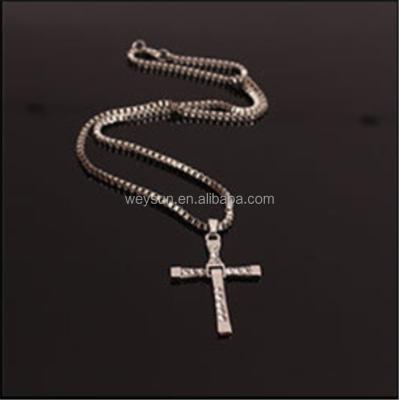 China Fashionable The Fast And The Furious Vintage Silver Crystal Cross Men Necklaces And Pendants Color Maxi Steampunk Collares Statement Necklace for sale