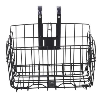 China High Quality Steel Storage Basket Bicycle Caddy Handle Rear Frame Storage Basket Mountain Bike Basket for sale