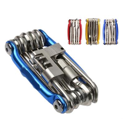 China 40cr Portable Steel Multifunctional Bicycle Tool Maintenance Steel Bike Repair Tool 11 Wrench In 1 MTB Bike Recycling Tools for sale