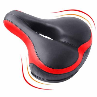 China Bicycle Enlarged High Quality Leather Thickened Extra Soft Saddle Thickened Road Bicycle Saddle Bicycle Cushion Wide Seat for sale