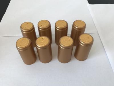 China Gold PVC heat shrinkable  capsule for red wine bottle Custom Wine Bottle Shrink Caps for sale