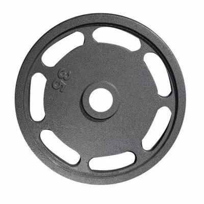 China Professional Commercial Use Weight Lifting 7 Holes Cast Iron Olimpic Free Weight Plates for sale