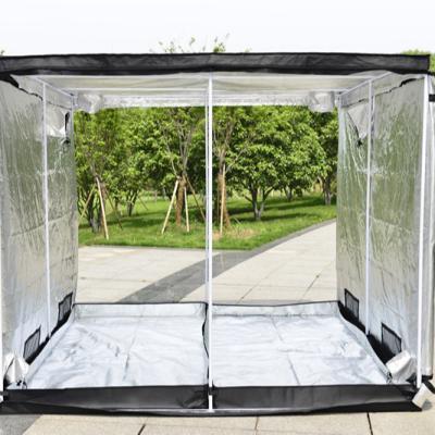 China Easily Assembled Powder Coated 1680d 600x300d Mylar Grow Tent Vertical Adjustable Height 240x240x200 for sale