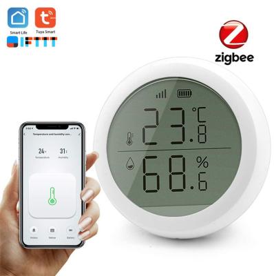 China 2020 New Smart Linkage Tuya Zigbee Wireless Temperature And Humidity Sensor With Screen for sale